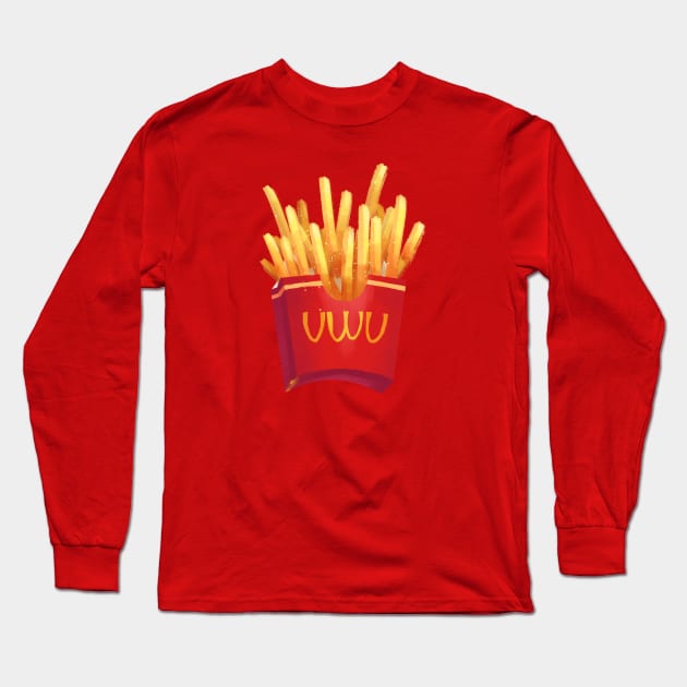 UwU Fries Long Sleeve T-Shirt by densukii